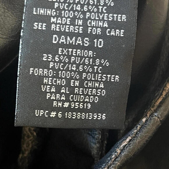 George Black pencil‎ skirt Faux Leather Size 10 With Braided Front, Slit In Back - Picture 4 of 7